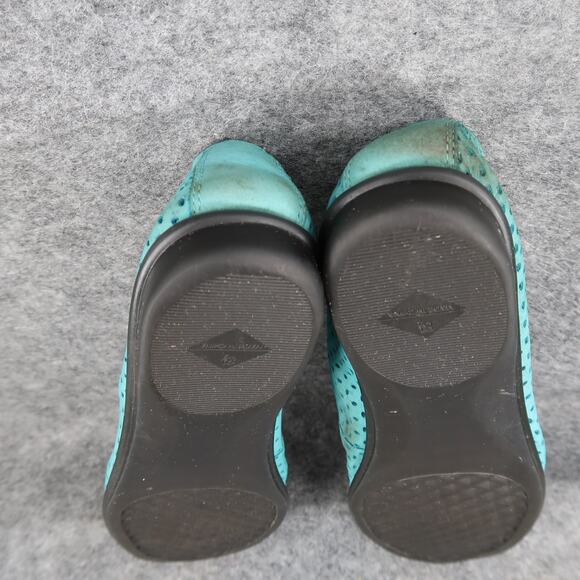 Aerosoles Shoes Womens 8.5 Slip On Flats Ballet Loafer Perforated Leather Blue - Picture 12 of 12